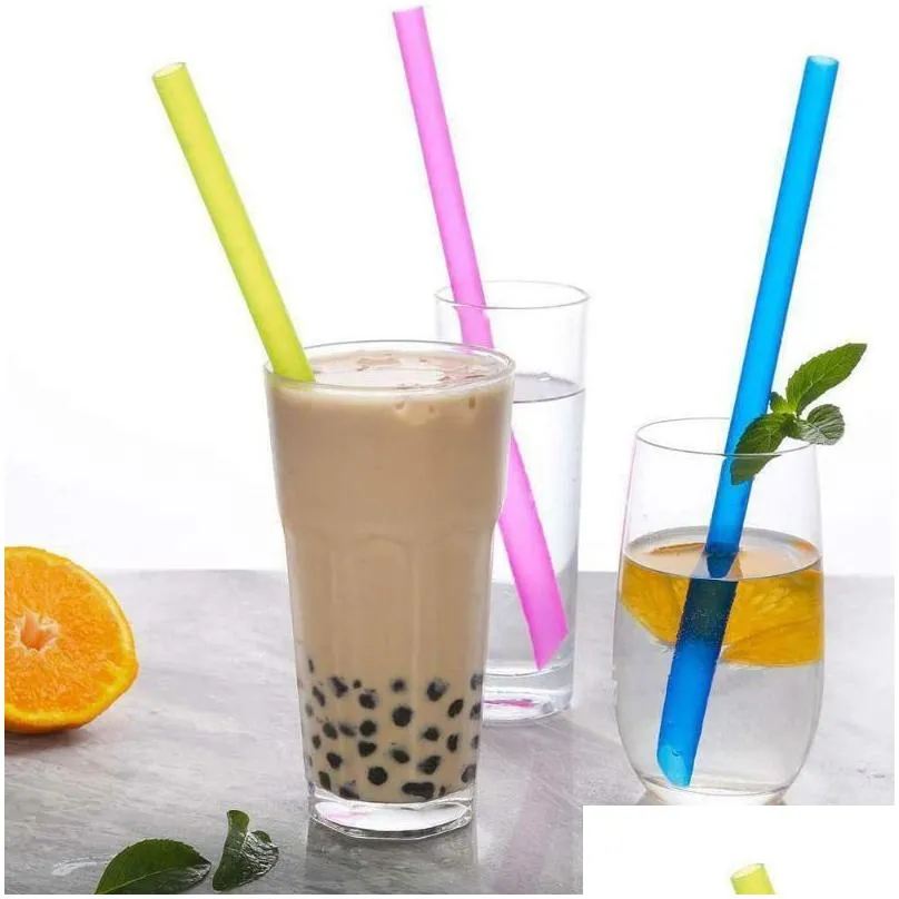 drinking straws 100pcs /bag clear colorful black individually wrapped milk tea drinks for pearl bubble holiday jumbo event party