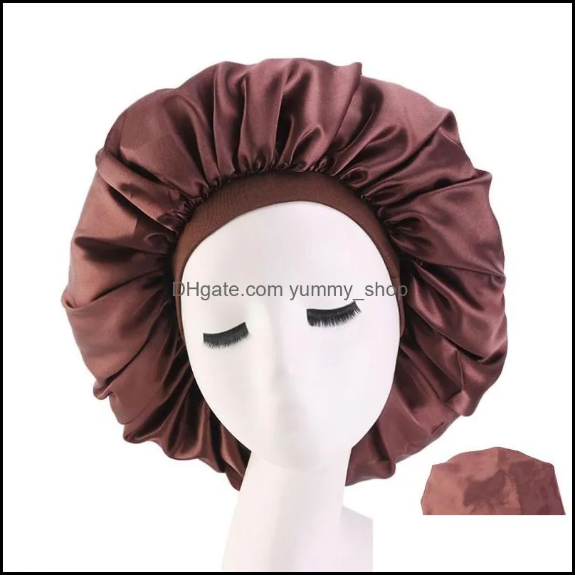 large flower print sleeping caps bonnet elastic satin night hat women lady head wrap turban fashion accessories