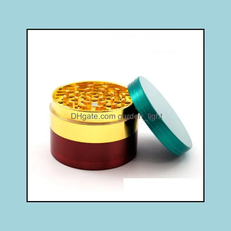 alloy tobacco smoking herb grinder colorful 4 parts smoking filter grinder accessores 55x38mm xmas gifts ysy302l