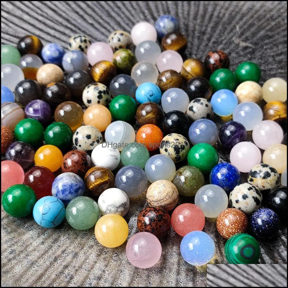 10mm round ball reiki natural stone tumbled stones polishing rock quartz yoga energy bead for chakra healing decoration sports2010