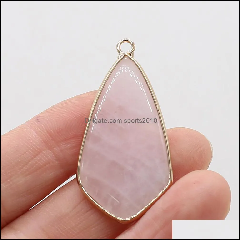 point style turquoise natural stone charms rose quartz crystal pendant for earrings necklace jewelry making sports2010