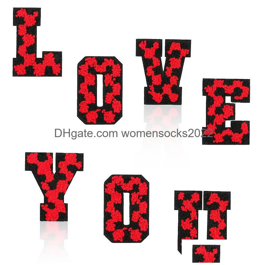 notions 6cm letteres az iron ones red black plaid alphabet towel applique sticker for clothes hats diy christmas decor