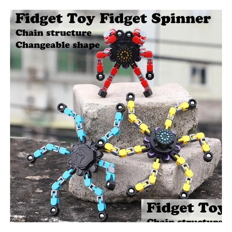 decompresnsion fidget toy spinner spinning top deformation mech chain bearing creative popular toys for children christmas gift