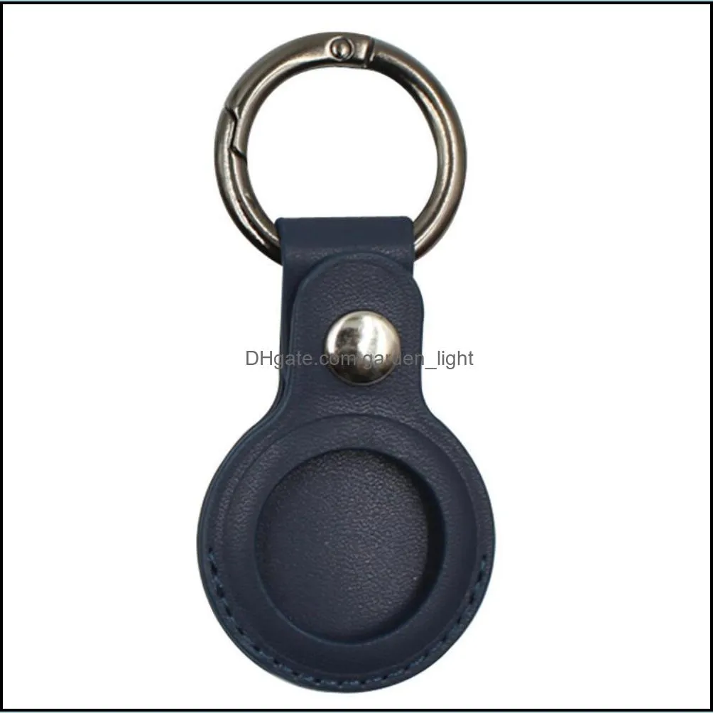 pu leather key ring for backpack pendants antiscratch protective sleeve cover shell keychain air tag case paf11841