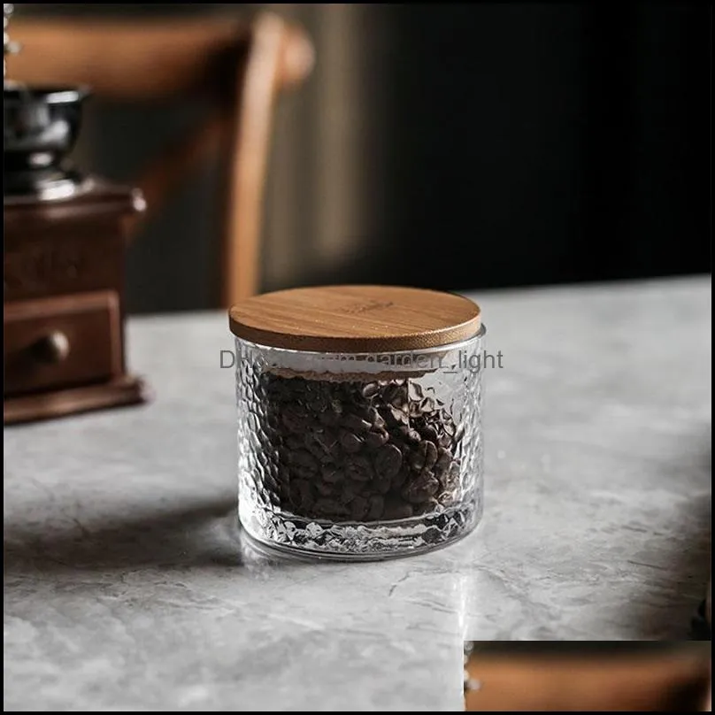 transparent glass coffee bean tea container food storage jar with airtight seal bamboo lid borosilicate glass food storage canister