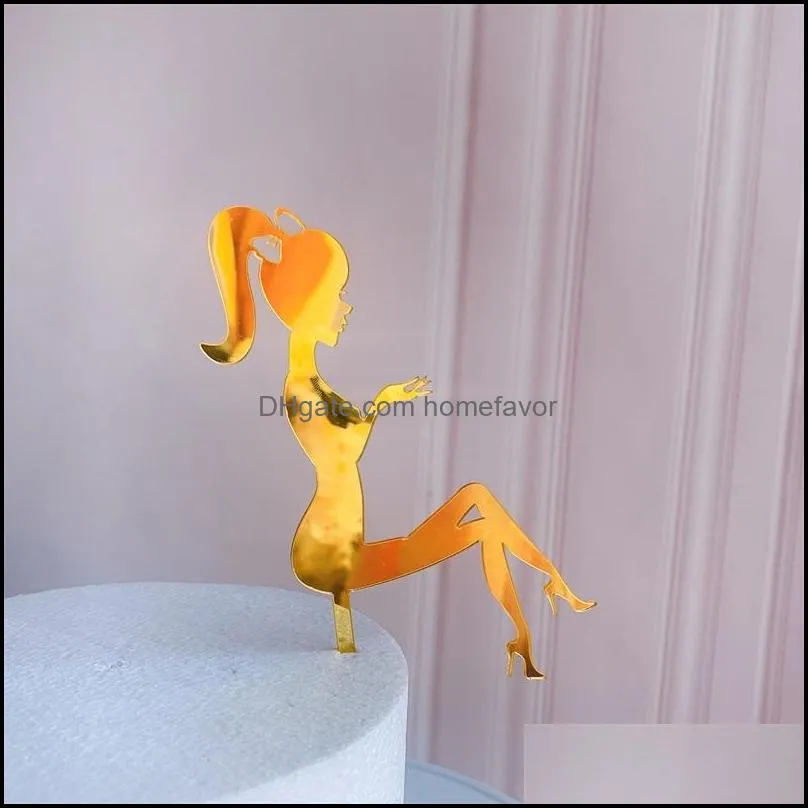 fashion decoration high heels lady girl cake topper acrylic decorating tools ornament party dessert accesories arrival 0 7hn k2