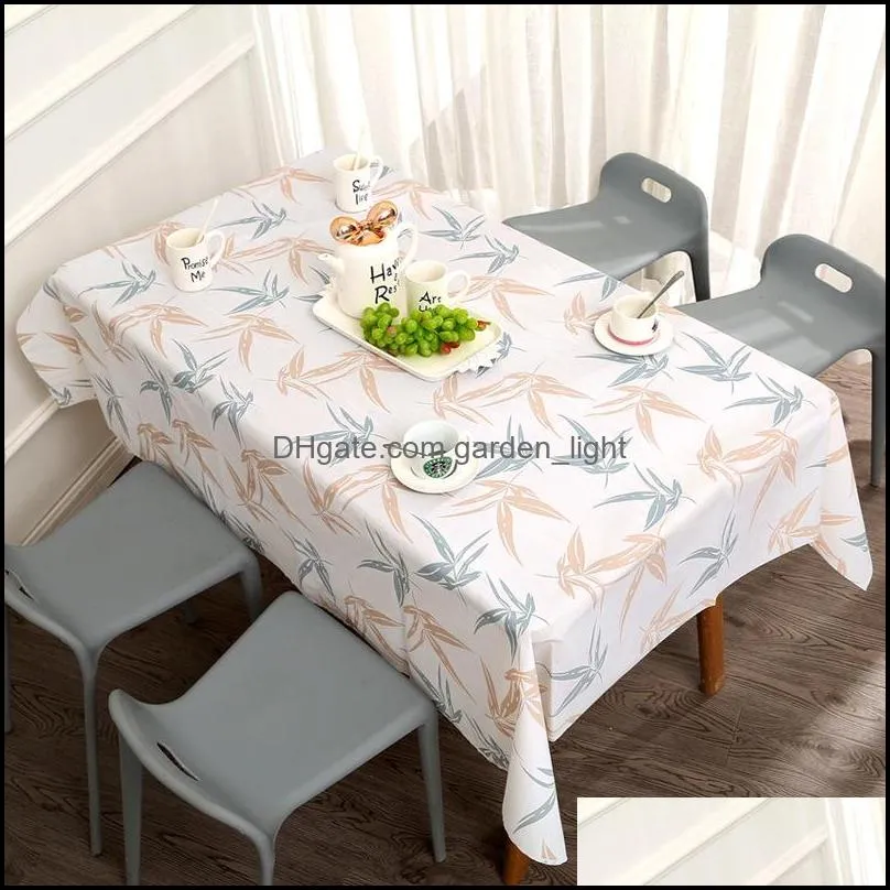 household waterproof oil proof tablecloth lemon strawberry maple leaves pattern wash pvc rectangle cartoon table linen 4 6bs