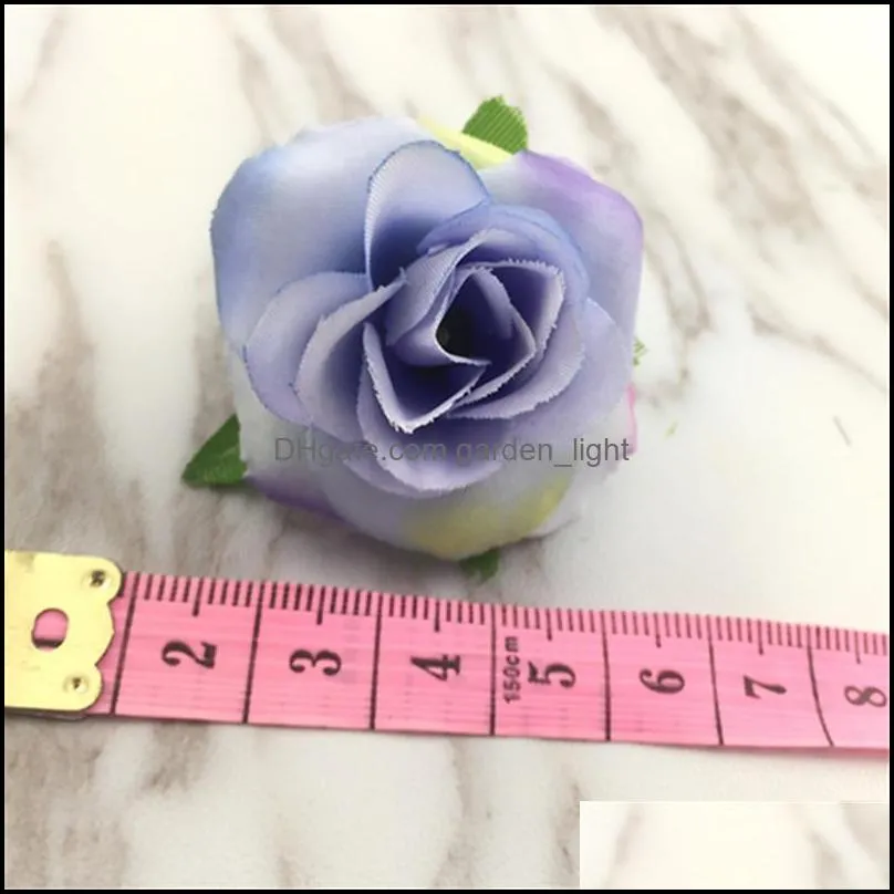 20pcs diy department of hand wreath material european tea buds simulation roses head sen side for decorative accessories flowers 