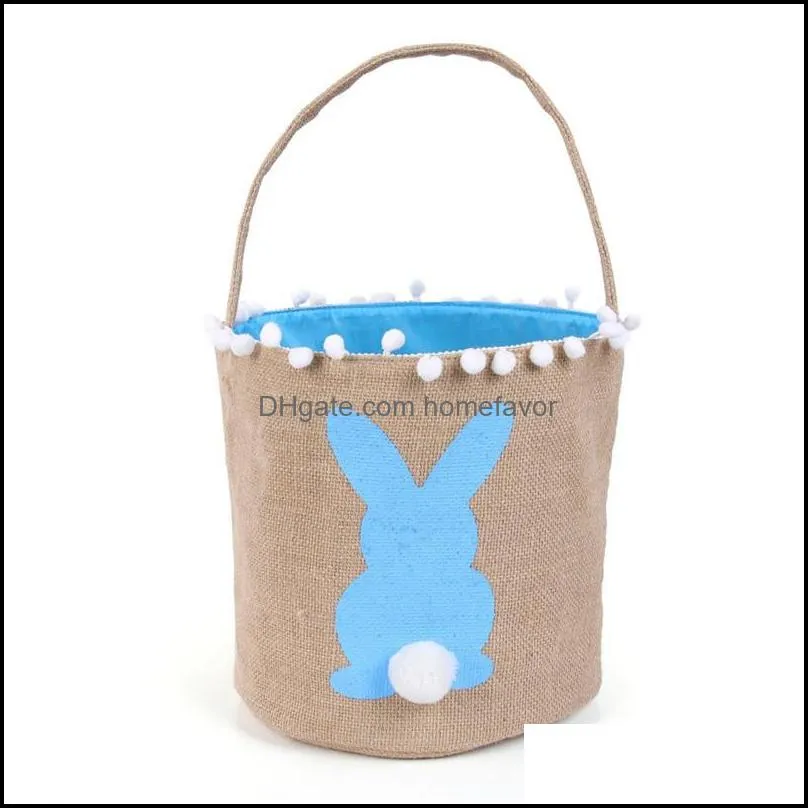 easter bag rabbit print canvas basket easter kids candy egg bunny print basket children easter hunting bags