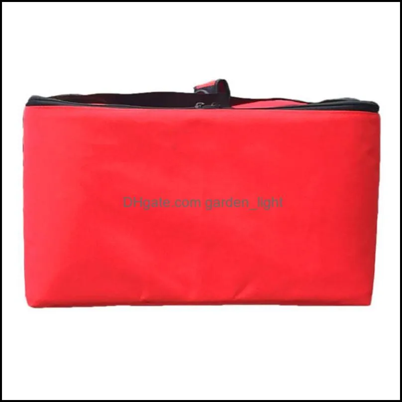 storage bags 16 inch easy use durable holder box strength red pizza delivery bag  food thermal portable insulated oxford cloth