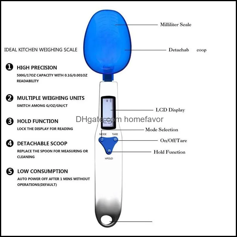 electronic kitchen spoon scales household lcd display spoons for portioning milk tea flour spices medicine