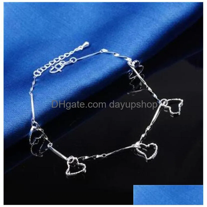 new 925 sterling sliver ankle bracelet for women foot jewelry inlaid zircon anklets bracelet on a leg personality gifts 527 t2