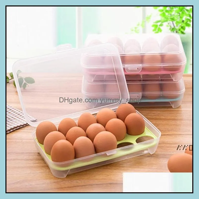 plastic egg storage box organizer refrigerator storing 15 eggs organizer bins outdoor portable container storage egg boxes pab13057