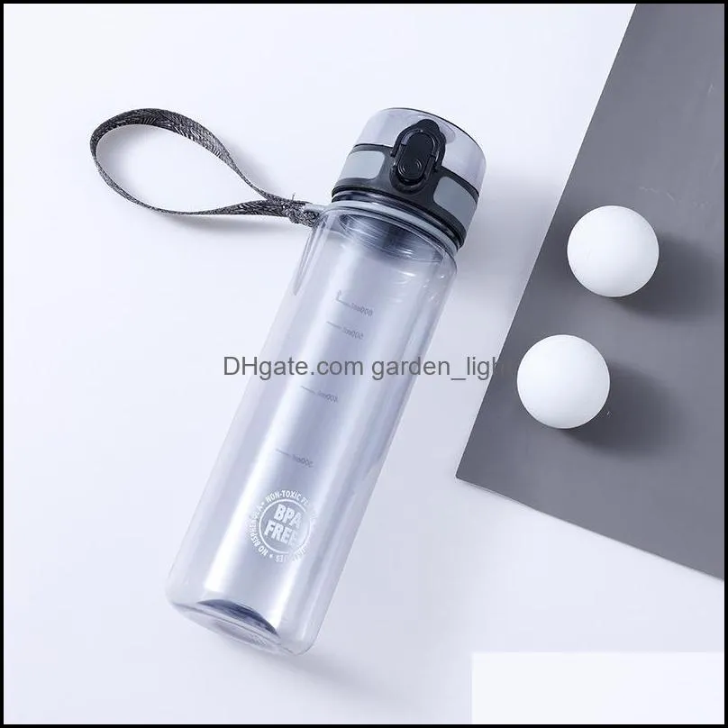 water bottles sports bottle 600ml tour outdoor leak proof school drinking portable colorful drinkware bpa frosted cup