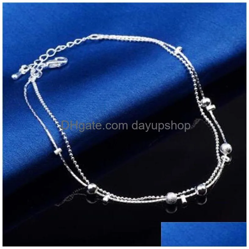 new 925 sterling sliver ankle bracelet for women foot jewelry inlaid zircon anklets bracelet on a leg personality gifts 527 t2