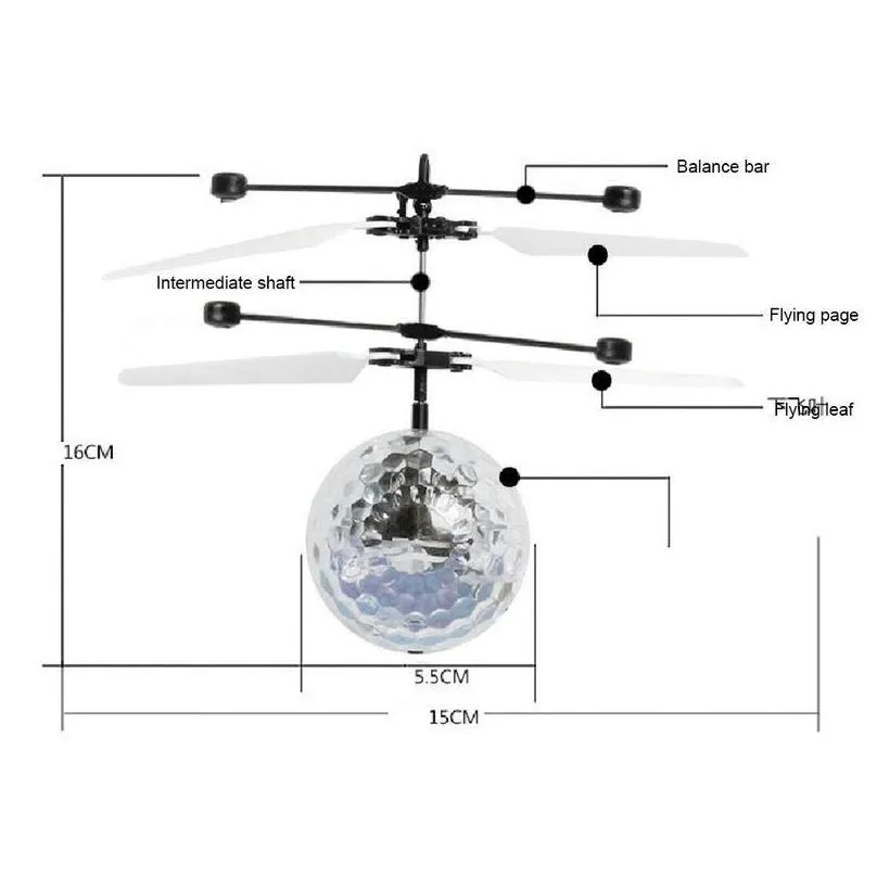 creative kid toy rc luminous flight balls mini aircraft unique suspended led light intelligent induction flying ballkid toys