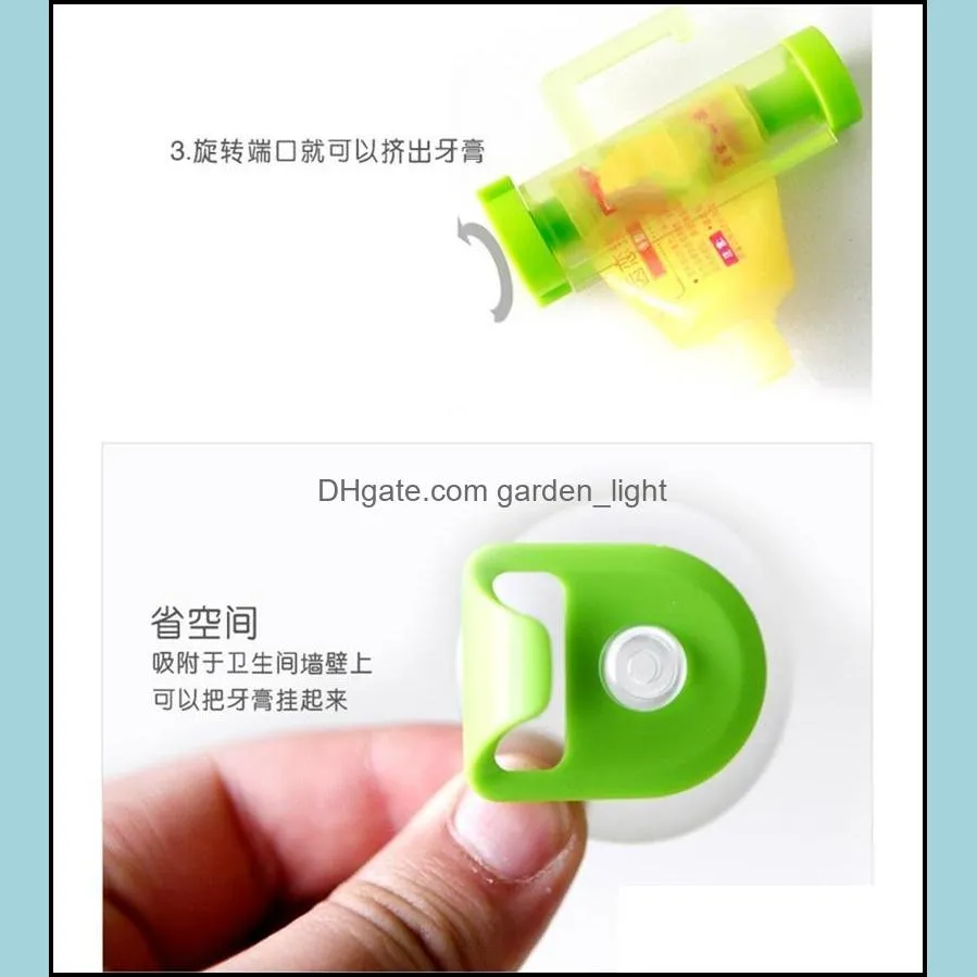 portable toothpaste dispenser suction cup candy color bathroom accessories plastic translucent squeeze teethpastes dispensers home 1 1xy