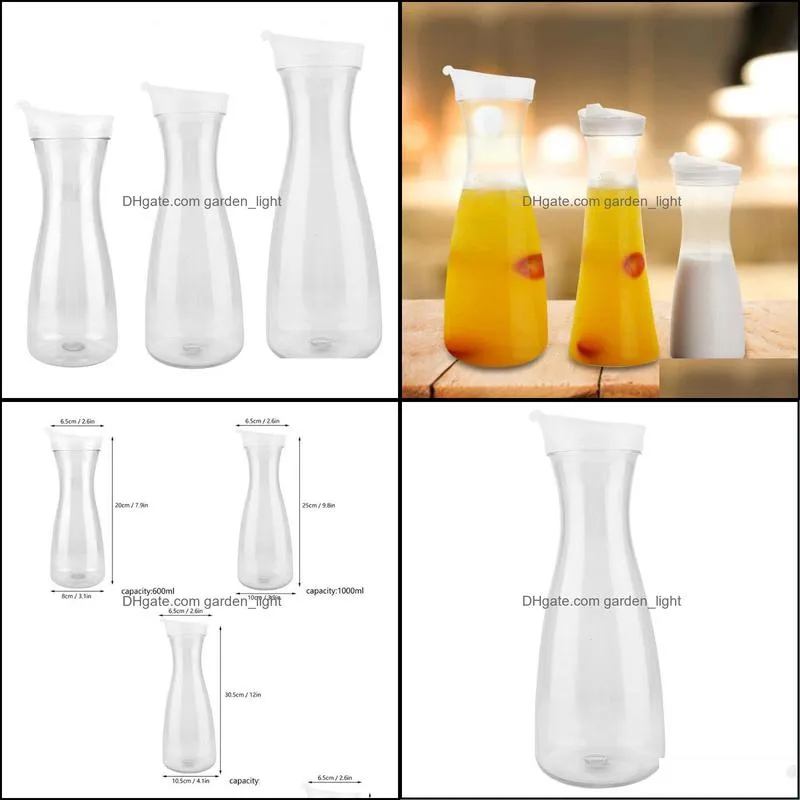 water bottles 600/1000/1600ml reusable acrylic bottle lids oil milk coffee tea jug cup plastic powder shake