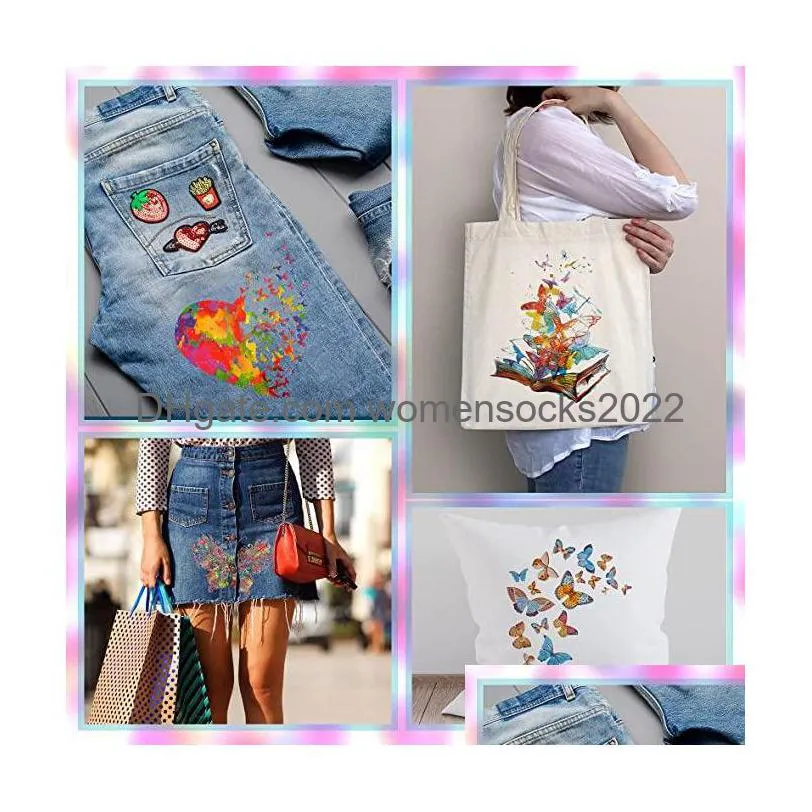 sewing notions colorful butterfly iron ones cute animal stickers washable transfer decals diy t shirt jeans backpacks families clothing hat