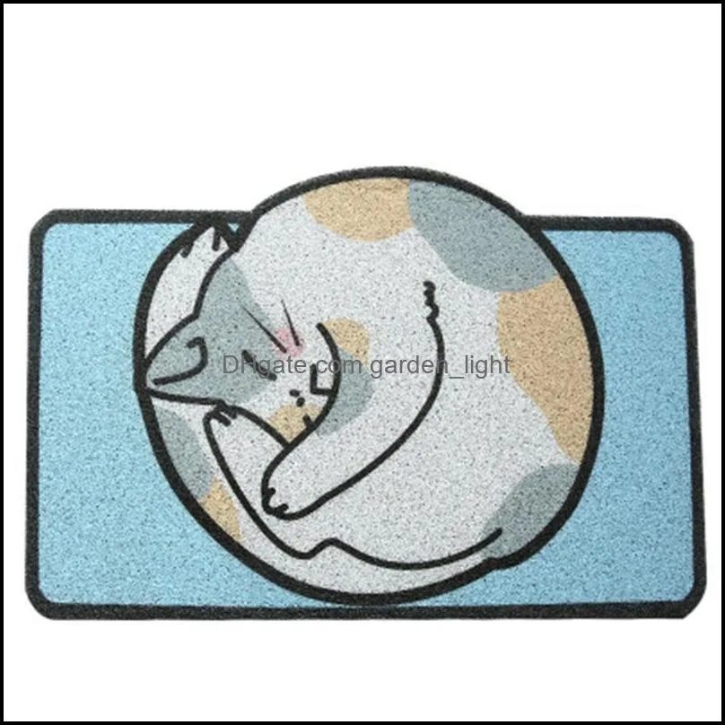 carpets cat cartoon sand scraping dust door entrance welcome mat hallway bath nonslip rug removal carpet wire loop footpad