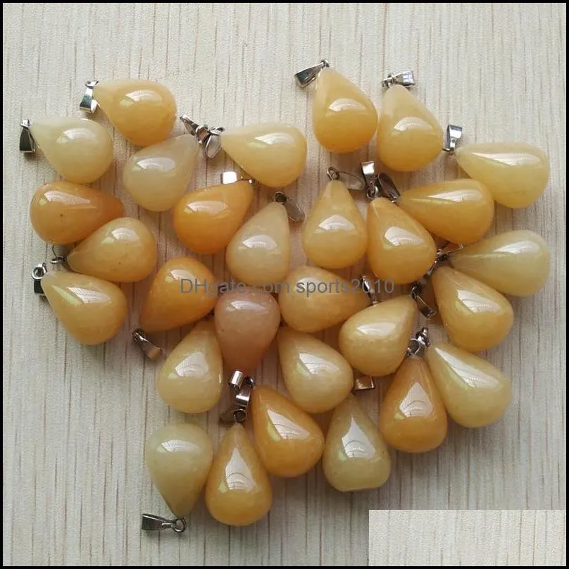 natural stone charms water drop tigers eye rose quartz opal pendant pendants chakras gem stone fit earrings necklace making assorted sports2010