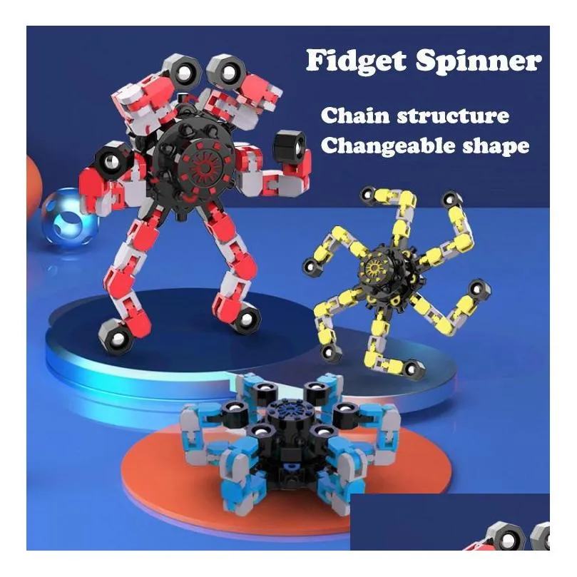 decompresnsion fidget toy spinner spinning top deformation mech chain bearing creative popular toys for children christmas gift