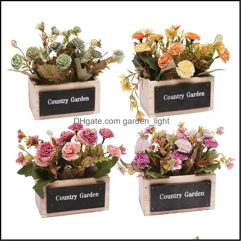 decorative flowers wreaths faux potted table imitation cloves balcony living room wooden flowerpot bedroom decoration wedding artificial