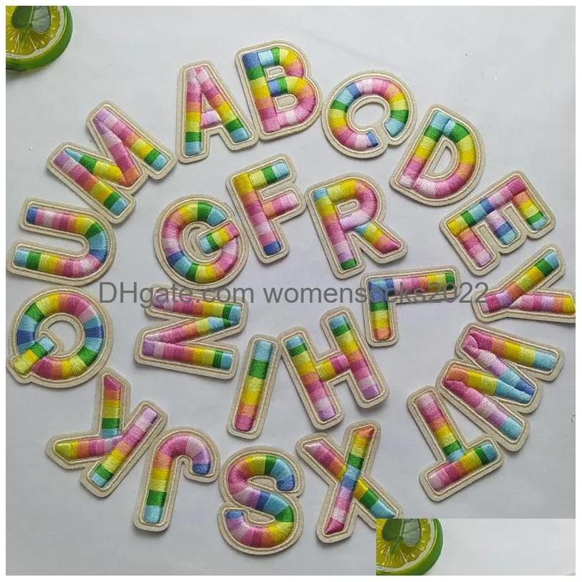 sewing notions 3d letters embroidery iron on appliquees english alphabet name for kids bags clothing diy logo accessories