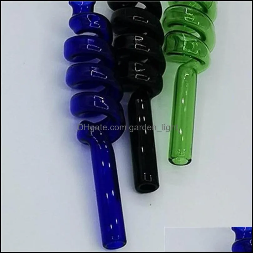 high borosilicate glass pipes green ornament silicone tobacco pot accessories smoking pipe set portable transparent 2 5yfa m2
