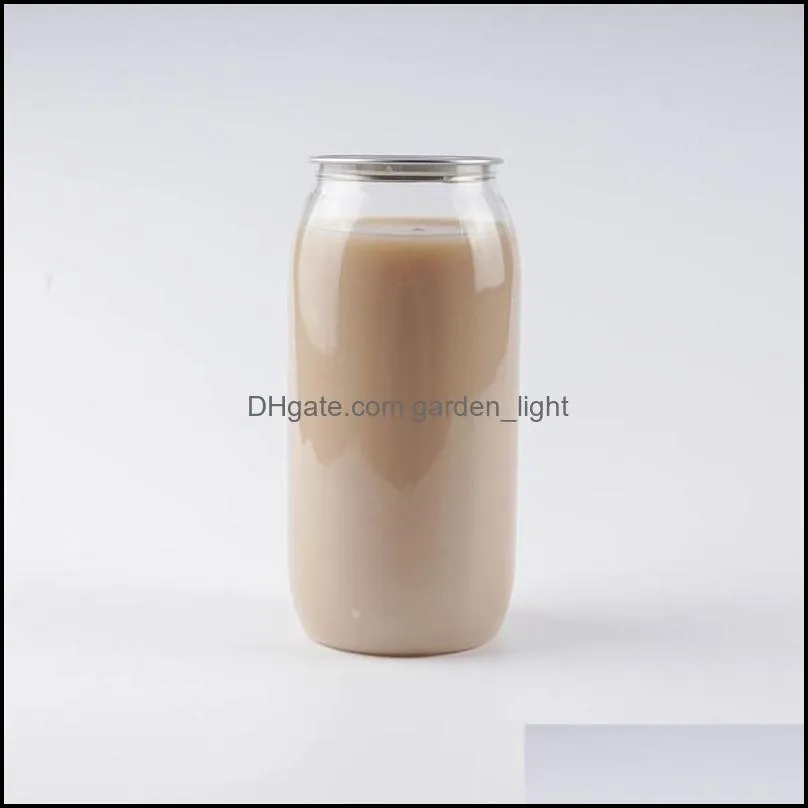 plastic beverage bottle  can 350ml 500ml 650ml ringpull can round water bottles disposable food grade pet juice cups pae10862