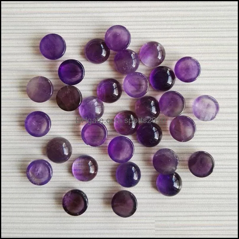 6mm natural stone round cabochon loose beads opal rose quartz turquoise stones face for reiki healing crystal sports2010