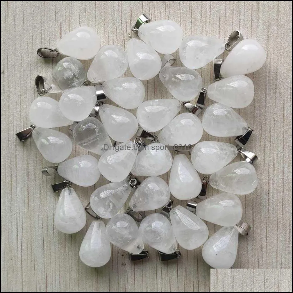 natural stone charms water drop tigers eye rose quartz opal pendant pendants chakras gem stone fit earrings necklace making assorted sports2010