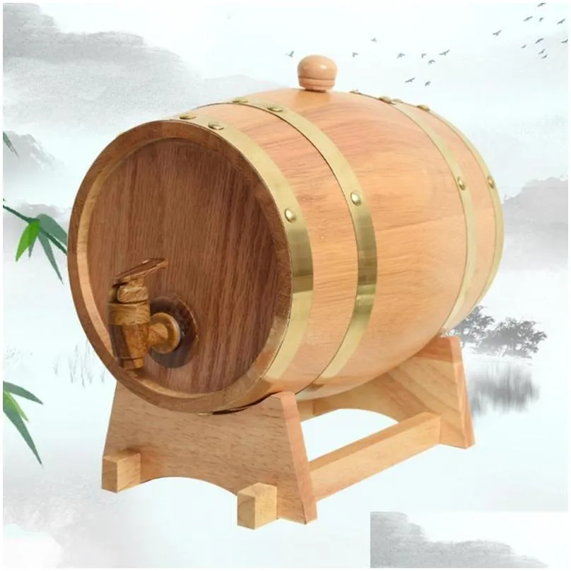 drinking straws wood wine barrel oak beer brewing equipment mini keg beverage turnover bucket large capacity storage container