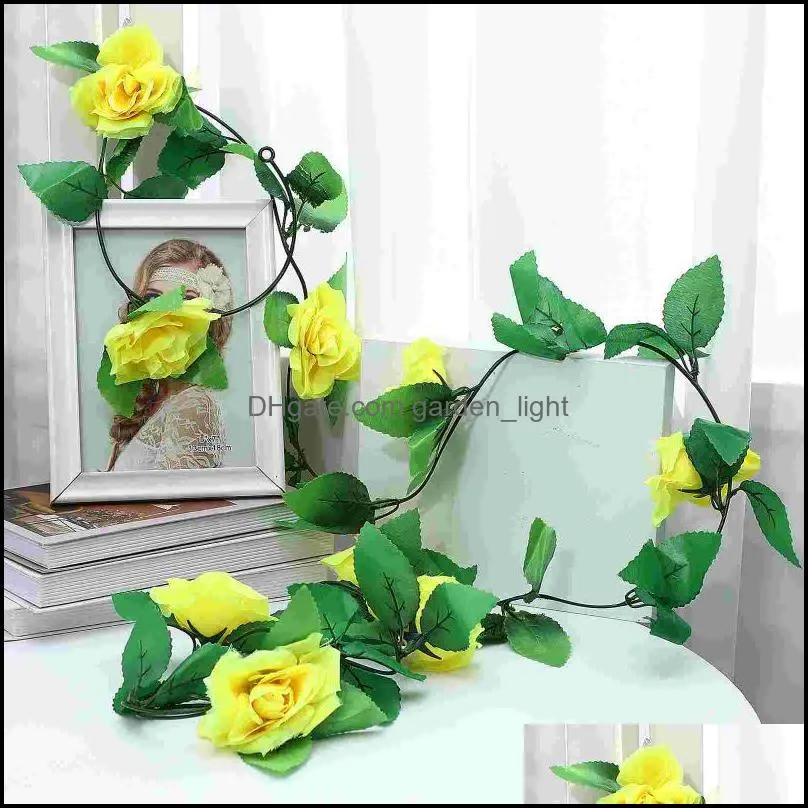 decorative flowers wreaths vosarea simulation rose rattan flower garland wedding party artificial vines decoration