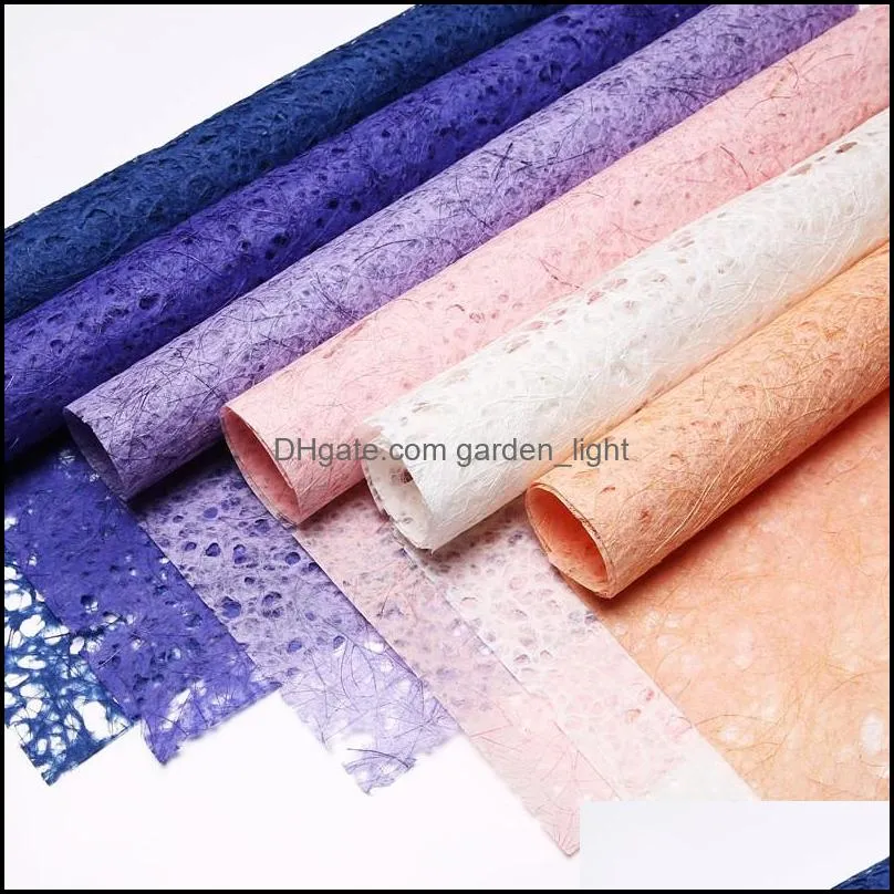 pure color gift wrapping paper florist colour hollowed out bouquet packaging material wedding supplies a set of ten sheets 20 92hx