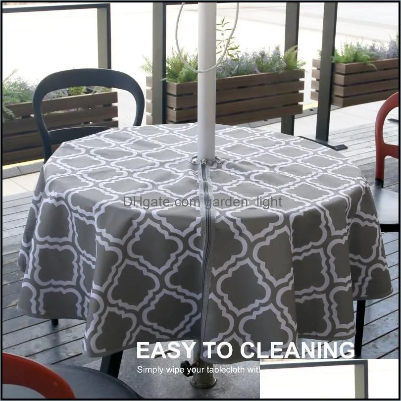 table cloth spillproof tablecloth with zip umbrella hole waterproof oilproof outdoor patio cover for garden party picnic