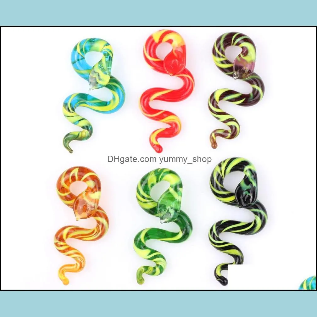 wholesale 6pcs handmade murano lampwork glass mix color snake pendant fit necklace jewelry gift