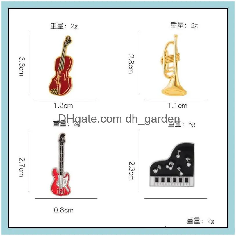 customized music guitar violin piano hard enamel pin brooches luxury women vintage funny jewelry display metal gold lapel pin bulk 1104