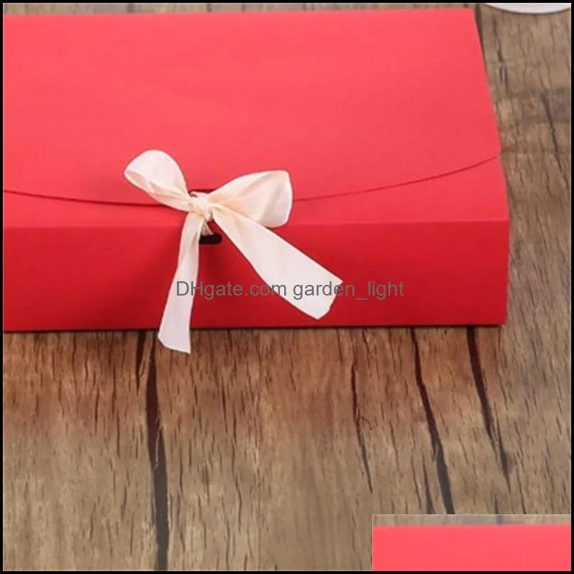 fashion paper gift box solid color packaging candy case jewelry makeup container bow ribbon high quality 2 5mz f2
