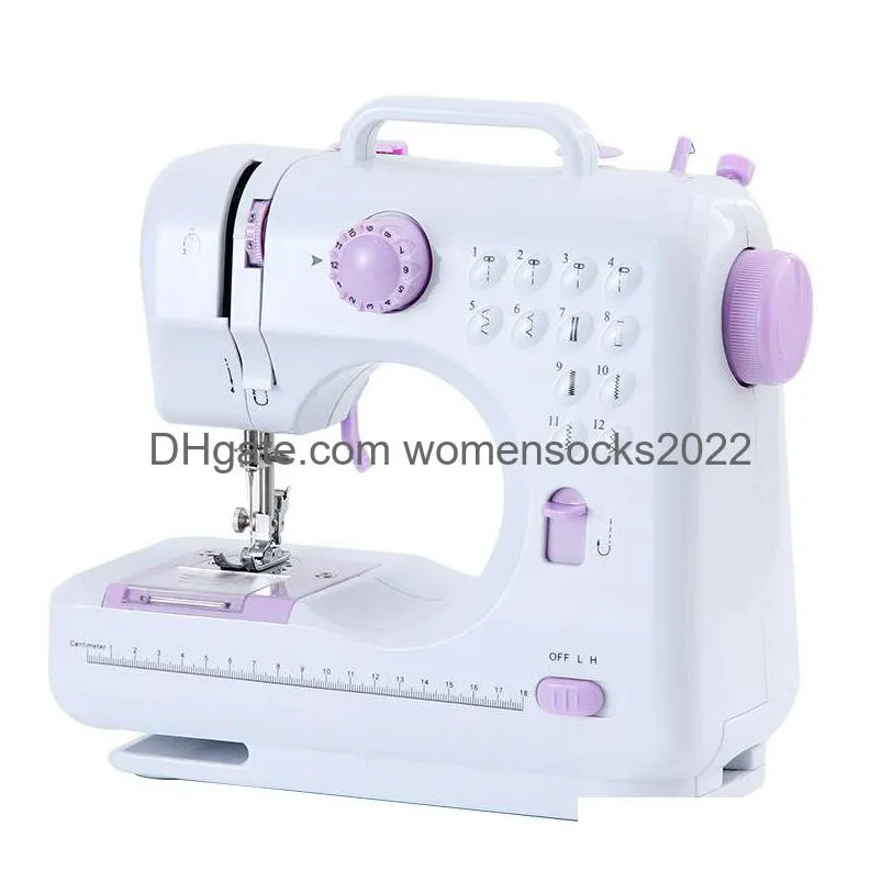portable sewing machine mini electric household crafting mending overlock 12 stitches with presser foot pedal beginners