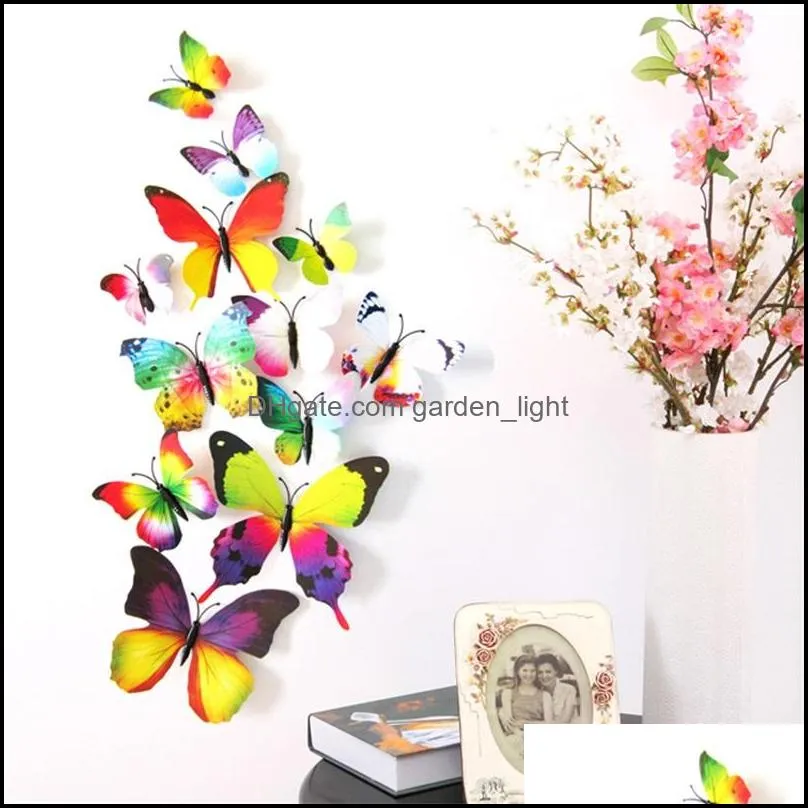 3d simulation butterfly fridge magnets home animal pvc kids rooms wall stickers wedding brooch hair accessories ornament 1 6dj m2