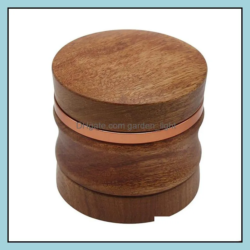 wooden herb grinder for smoking tobacco crusher dia 60mm 4 layers wy1284