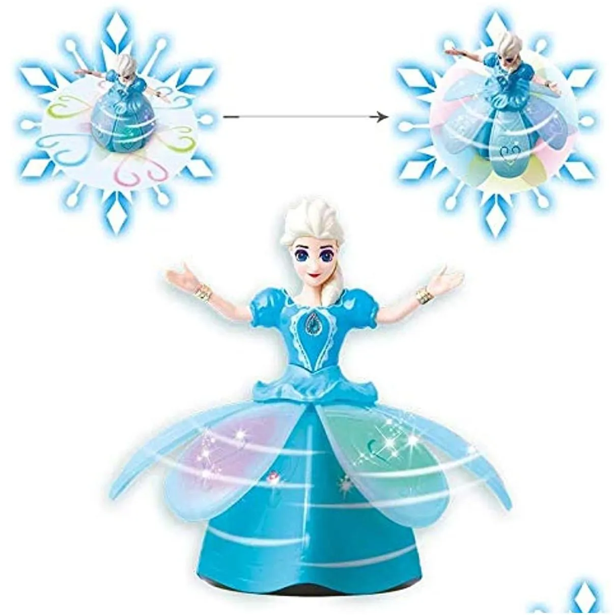 battery operated princess dolls toys for girls snow dance dancing doll flashing singing and rotating