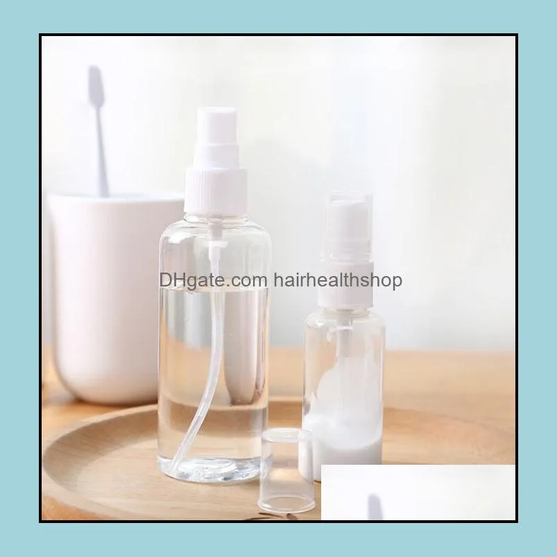 30ml 50ml spray bottles empty refillable container plastic transparent hand sanitizer bottle travel atomizer perfume bottle gga34412