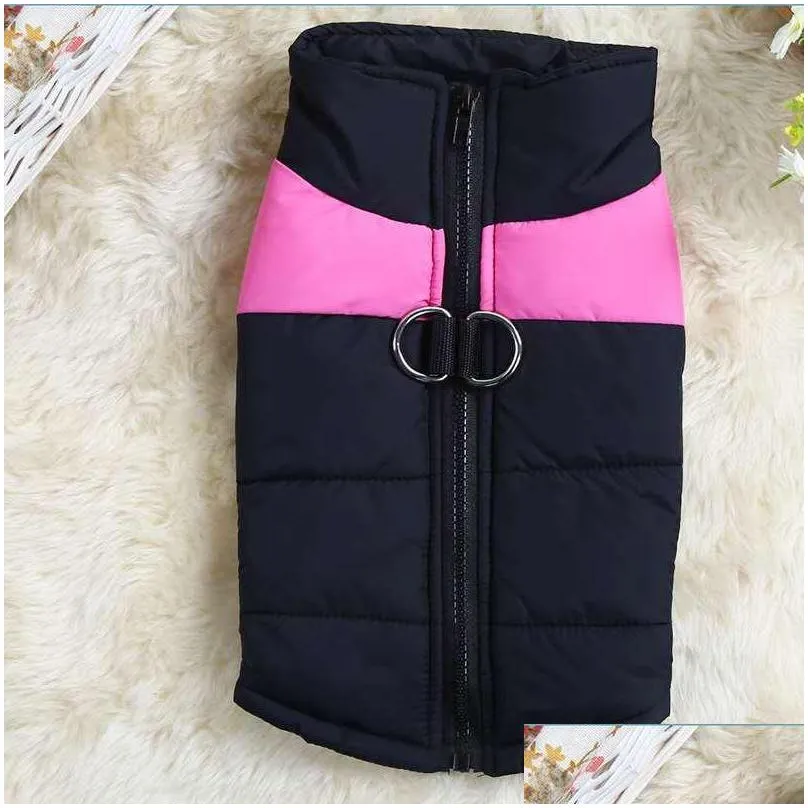 dog apparel autumn winter dogs warm waistcoat pets vests coats with leashes rings pet drop ship wh0005