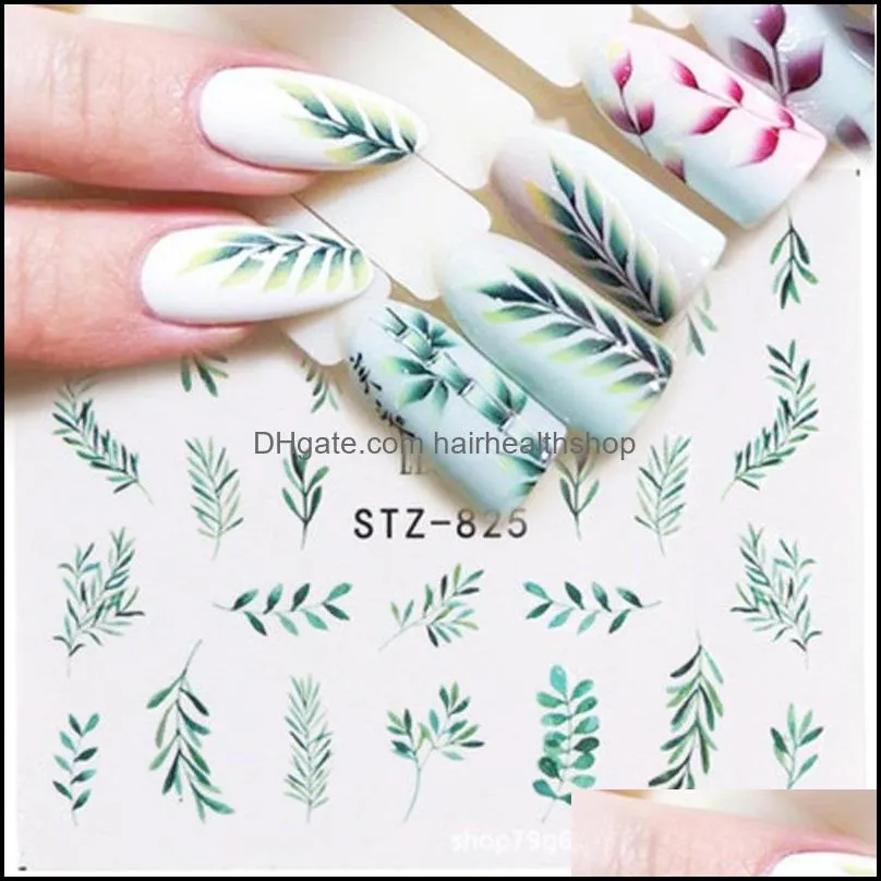 nail art kits easy to use various fashion simple summer flower and leaf decoration stickers water stickernail
