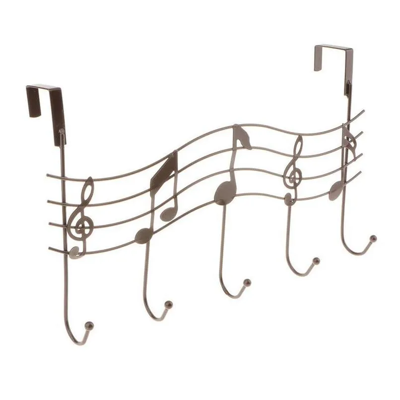 hooks rails over the door hanger rack 5 home office bathroom coat towel musical note fkxe