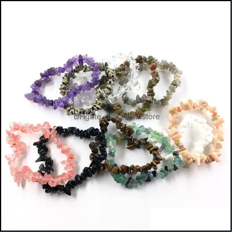 fashion many colors bracelet simplicity crushed stone chain bracelets crystal jewellery ornaments elastic force green dongling 2 1ys