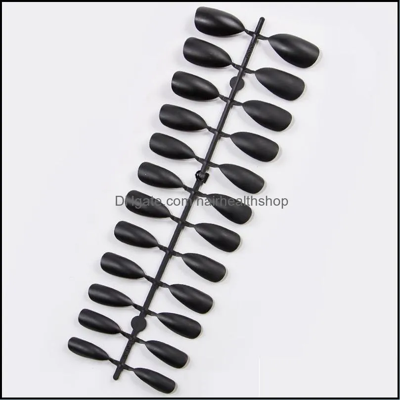 24pcs/set detachable solid color false nails water drop shaped fake nail diy for salon and beauty art supplies