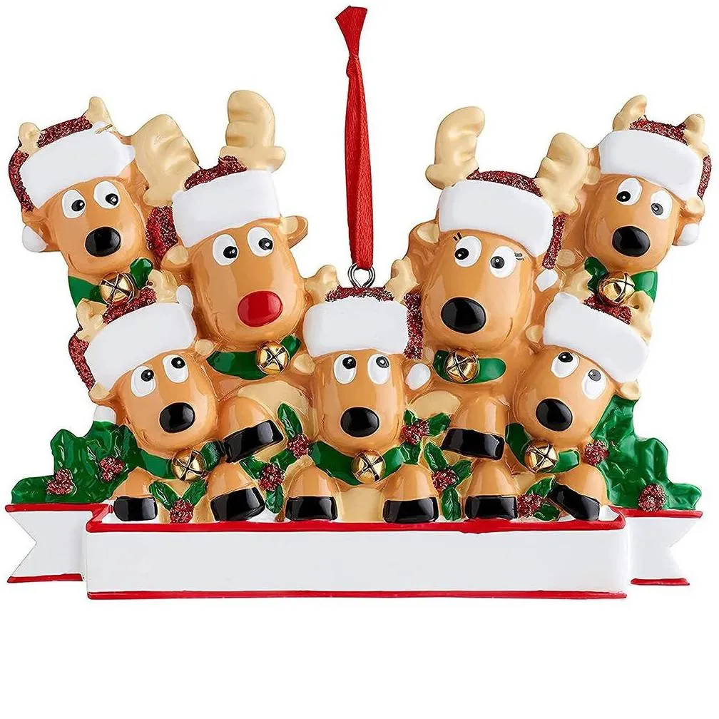  2022 personalized reindeer family christmas tree decoration cute deer festive christmas pendant